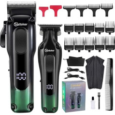 Hatteker Hair Trimmer Set for Men, Hair Trimmer, Beard Trimmer, Hair Trimmer, Hairdresser, Razor, Care Set IPX7 Waterproof Rechargeable Beard Trimmer Men, Ideal Gift for Men