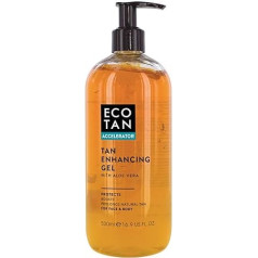 EcoTan Accelerator Face and Body Tanning Gel, Optimises Natural Tan, For Outdoor and Indoor Tanning, Can Be Used With Sunbeds 500ml