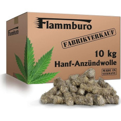 10 kg FLAMMBURO Lighting Wool, Fireplace Lighter, Oven Lighter, Wood-Free Lighter Made of Hemp Fibres, Even More Sustainable, 100% Renewable and Vegetable Raw Materials (10 kg Storage Box)