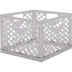 Charcoal Basket, Stainless Steel Smoker Bin, Neutralize Smoker Firebox Crate, Handle Design, (1 Piece, Grey), Ideal For Most Offset Piper Grills, Combination And Stove Accessories