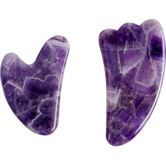 Gouache Amethyst Stone Massager Jade Roller Gua Sha Set Spa Cockroaches Crystal Gouache Scraper Face (Style E)