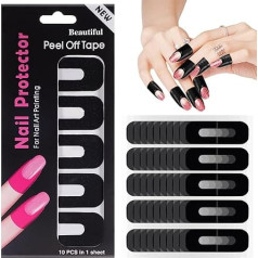 Beaupretty Nail Polish Protection 100 Sheets for Fingers U-Shaped Nail Tape Nail Polish Protection Nail Art Removable Stickers Cuticle Protection Covers