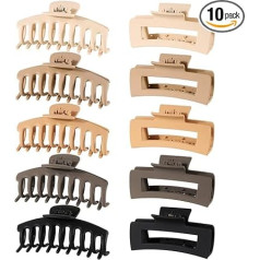 Fousenuk Pack of 10 Hair Clips, Large Thick Hair, 2 Styles Hair Clips, Women's Hair Clips, Large Hair Clip, Hair Clips Set, Hair Clips for Women, Hair Clip Large Matte