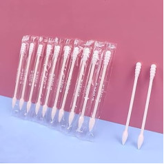 200 Pieces Cotton Buds Individually Wrapped Double Sided Paper Swabs for Ear Makeup (Spiral Tip Ends)