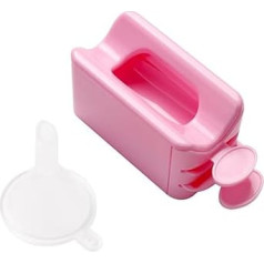 Miaija Pink Nail Dip Powder Tray 2 in 1 Dipping Powder Recycling Container with Trichter Maniküre Pulver Pailletten Glitter Recycling Tool