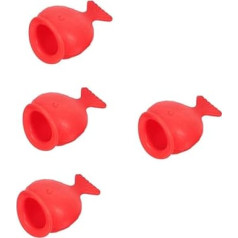 FRCOLOR Pack of 4 Silicone Fish Lip Filler (Red) Plump Fast Lip Filler, Mouth Lip Enlargement, Fish-Shaped Lip Enhancer Tool, Lip Filler Made of Silicone Lip Plumper Device