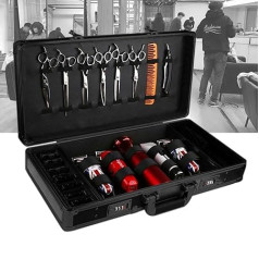 NeNchengLi Hairdresser Tool Box with Code Lock, Barber Tool Travel Organiser Case, Hairdressing Salon Clipper Trimmer Holder Portable Hairdresser Scissors Bag Multifunctional, 55 x 27 x 10 cm (Black)