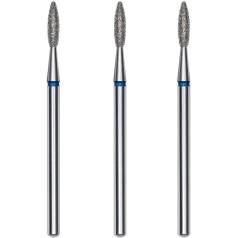 STALEKS PRO 3 x Diamond 2.1mm x 0.8mm Rounded Flame Shape Cuticle Cutter