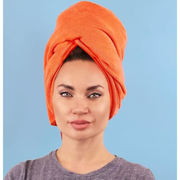 Sleeke Microfiber Hair Drying Towel - Coral Quick Dry Hair Towel, Reduces Frizz, Super Absorbent