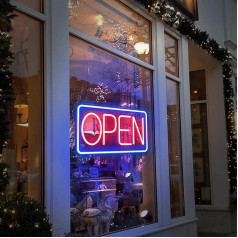 LPHIANX Open Neon Signs For Wall Decor, Dimmable LED Neon Signs for Gaming Room Bedroom Family Birthday Bar Wedding Party Night Light, Neon Sign Customizable
