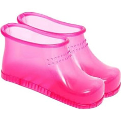 Mikinona 1 Pair Foot Bath Shoes Foot Bathtub Washer for Feet Portable Pedicure Ankle Boots Foot Massage Bucket Footrest Walking Aid Foot Soaked Shoes Practical Foot Bath Boots PVC Rosy