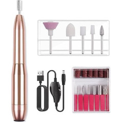 Electric Nail File Nail Art Machine 6 in 1 Portable Professional Nail Drill for Home Salon Level Manicure and Pedicure Suitable for Beginners DIY Electric Nail Kit