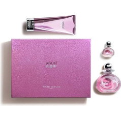 Michel Germain Sexual Sugar - Gift Set for Women - Floral Fragrance - Notes of Wildberries, Passion Flower and Vanilla - Long Lasting - Includes EDP Spray, Miniature Perfume and Body Lotion - 3 Piece