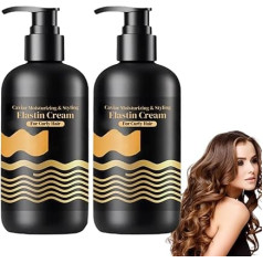 Caviar Feuchtigkeitsspendende & Styling Elastincreme für lockiges Haar, Feuchtigkeitsspendendes Caviar Hair Elastin für lockiges Haar, Feuchtigkeitsspendende Elastin-Lockencreme 300ml (2 Pcs)
