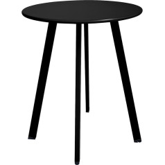Fokebel Outdoor Side Table, Weatherproof Patio Small Side Table, Outdoor Indoor Round Metal Steel Small Side Table, Waterproof End Table for Garden, Balcony, Yard, Black