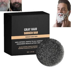 Grey Reverse Shampoo Bar, Hair Darkening Shampoo Bar, Hair Darkening Soap, All-Natural Darkening Shampoo Bar for Grey Hair, Prevents Hair Loss (1 Piece)