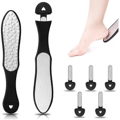 KXF Foot File with Nail File Set for Dead Skin & Calluses, Exfoliating Foot Care Kit for Hard Skin, Foot Scraper & Rasp for Cracked Heels & Smooth Feet, 3-in-1 Stainless Steel Pedicure Set