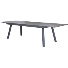 Gardissimo Estabulo Luxury XXL Full Aluminium Extending Table Anthracite with Synchronous Extension 216/297 x 100 cm