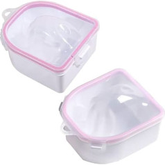 VOANZO 2 Pcs Nail Remover Nail Art Remover Soak Treatment Bowl Manicure Spa Tool (Pink)