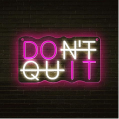 Don't Quit LED Long Term Use of Neon Lights, USB Power Switch, Adjustable Lights, Study, Studios, Libraries, Company Walls, Encouraged Decoration 5V (White + Pink)