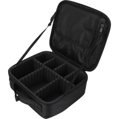Verdant Touch Reise-Make-up-Kosmetikkoffer, Make-up-Zugkoffer, Mehrzweck-Reise-Kosmetiktasche mit verstellbaren Trennwänden für Damen und Mädchen, Schwarz, mehrfarbig, 60_x_180_cm
