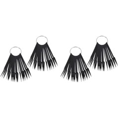 Beaupretty 4 Sets Metal with Stiletto Tip Sticks and Chart Nail Display Colour Ring Rings Fan-Shaped Sticks Art Templates Exercise Card Pattern Board Tips Holder of Fan Plates