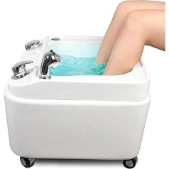 Foot Spa Bath Massager with Hot and Cold Taps, Bubble Regulating Valve, Lighting, 360° Constant Temperature for Immunity and Fatigue, Laundromat Sink for Tired Feet