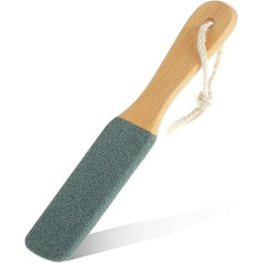 WLLHYF Foot File Pumice Stone Exfoliating Pedicure Rasp Foot Scrubber with Wooden Handle Removes Hard Dead Skin Callus Dry Rough Cracked Corn Feet in Shower (Green)