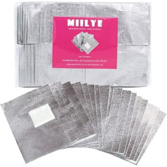 Miilye 100 x Nail Foil Remover Wraps for Acrylic UV Gel Polish Soak Off Remover with Pre-attached Lint Free Pad