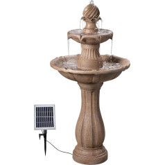 Kenroy Home Classic Outdoor Solar Floor Fountain 44 Inch Height, 22 Inch Width, 22 Inch Ext. with Sandstone Finish