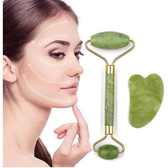 Jade Roller Massagegerät Für Gesichtskörper Gua Sha Scraper Schönheit Gesicht Roller Set Natürliche Guache Steinmassage Abnehmen Hautpflege Hub