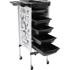 SUBKUDY Beauty Hairdressing Trolley Operating Trolley Salon Hairdressing Work Trolley with 5 Drawers Stackboy Salon Aid Trolley Salon Trolleys (White)