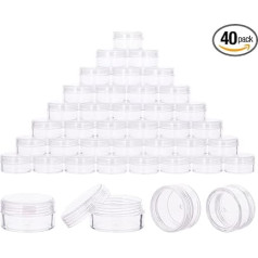 10g BPA Free Plastic Cosmetic Containers with Lids Pack of 40 Colourless