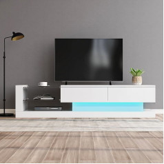 Merax TV Cabinet TV Lowboard TV Cabinet TV Cabinet TV Cabinet 140 cm 60 Inch TV Wood with LED TV Chest of Drawers Living Room TV Rack TV Table TV Cabinet White TV Board White