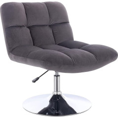 Svita Laurel Lounge Chair Upholstered Swivel Chair Swivel Base Plate Base Velvet Cover Dark Grey