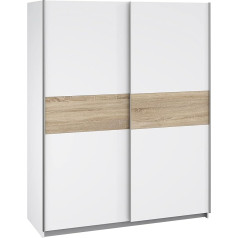 Forte Furniture Set Wardrobe + Shelves, Wood-Composite, White/Sonoma Oak, Large