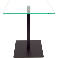 Freeroom24 Designer Side Table Glass Black Matt 40 x 40 x 80 cm - Living Room Table - Sturdy Coffee Table - Practical Square Coffee Table - Small Coffee Table - Glass Table - Sofa Table - Made in