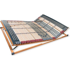 Fmp Matratzenmanufaktur 7-Zone Rhodos KF Slatted Frame with 44 Slats - Adjustable Head and Foot Rest - Middle Strap - Available in Different Sizes