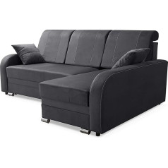 Robin Inspire Robin BARL Corner Sofa with sleep function, Sofa with sleep function, Sofa bed with bedding box and cushion, Freestanding corner couch in L-shape