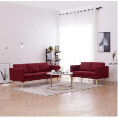 Liangdonfc Mode-Sofa, Salonsitzmöbel2-tlg. Sofagarnitur Stoff WeinrotGeeignet für Cafe, Garten, Wohnzimmer