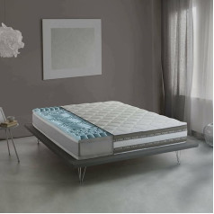 Talamo Italia - Naike Double Mattress, Removable Memory Foam and Waterfoam Gel Mattress, 100% Made in Italy, Anti-Dust Mite and Hypoallergenic, 140 x 190 x 27 cm