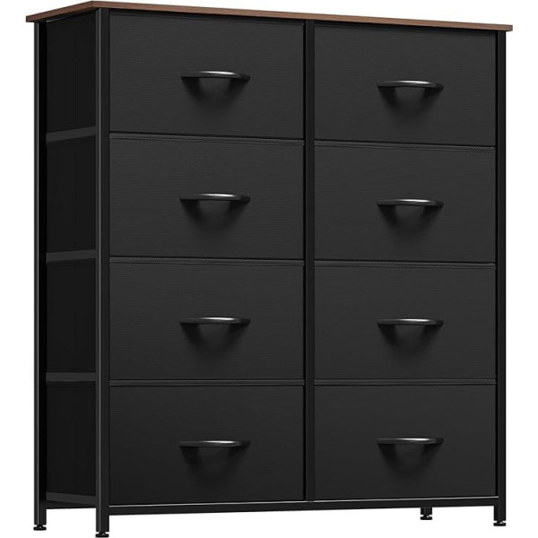 Yitahome Chest of Drawers Cabinet Storage Cabinet 8 Drawers Fabric with Handles Storage Chest Black
