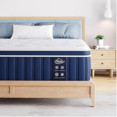 Teqsli Small Double Mattress, 120 cm, Memory Foam, Spring Mattress for Pressure Relief and Edge Support, Orthopedic Mattress with 9 Zones, Medium Firm with Skin Friendly Fabric, 120 x 190 cm