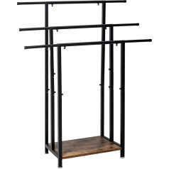 Lesolar Standing Towel Rack, 3-Tier Retractable Towel Rack Made of Alloy Steel, Freestanding Towel Rack, Easy to Assemble, Bathroom Accessories for Bath Towels