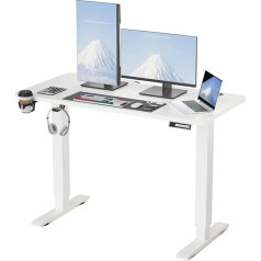 Ibvivic Electric Height-Adjustable Desk 120 x 60 cm Standing Seat Table Standing Desk with Memory Function White