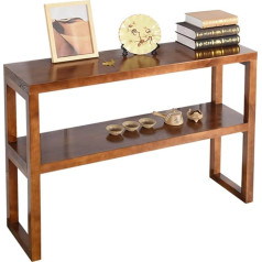 Narrow Long Sofa Table Behind Couch -FYongShu, 2 Tier Console Table, Solid Wood End Table, Bedside Table, Sofa Side Table with Thick Shelf for Books, Decorations, Glasses, Vin(Size: 80 x 30 x 85 cm,