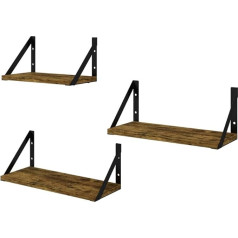 Vicco Fyrk Wall Shelf Oak Black 3 Parts