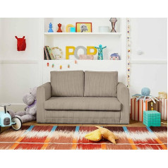 Lisa Design Bestmobilier Marilia - 2 Seater Sofa - with Sleep Function - Corduroy Taupe