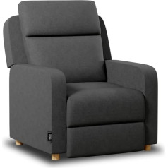 Nalui Living Room Armchair, TV Chair (77 x 87 x 98 cm) with Adjustable Leg Rest, Manual Pressure Opening and Reinforced Structure, Recliner Chair with Reclining Function 160°, Dark Grey