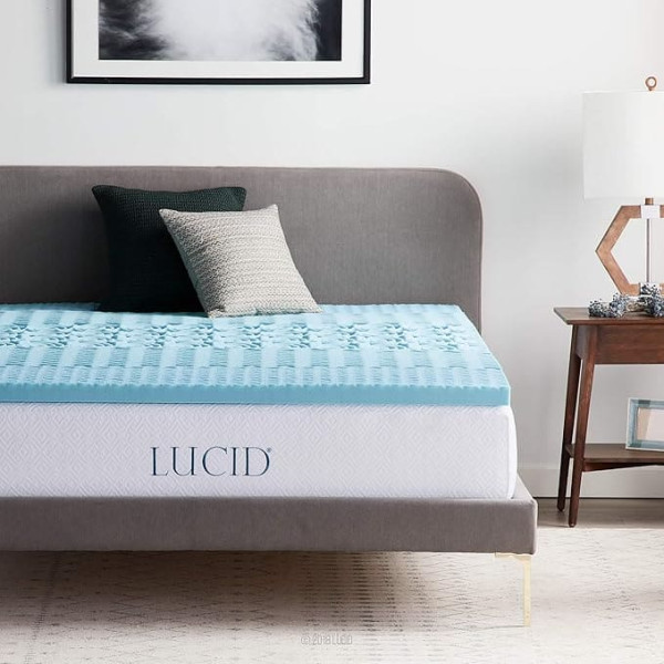 Lucid 5 cm Gel Memory Foam Mattress Topper with 5 Zones, Super King (180 x 200 cm)